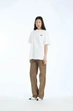 Large T-shirt W/ Ruffle Bright White
