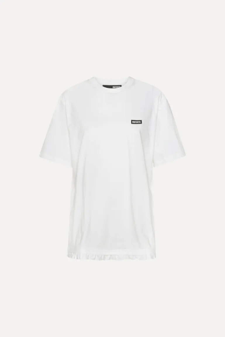 Large T-shirt W/ Ruffle Bright White