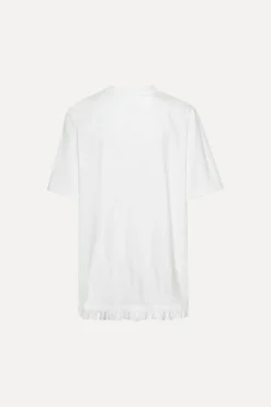 Large T-shirt W/ Ruffle Bright White