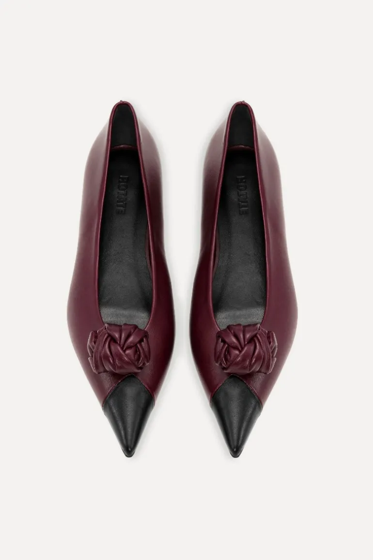 Leather Knot Ballerina Burgundy