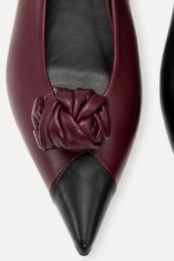 Leather Knot Ballerina Burgundy