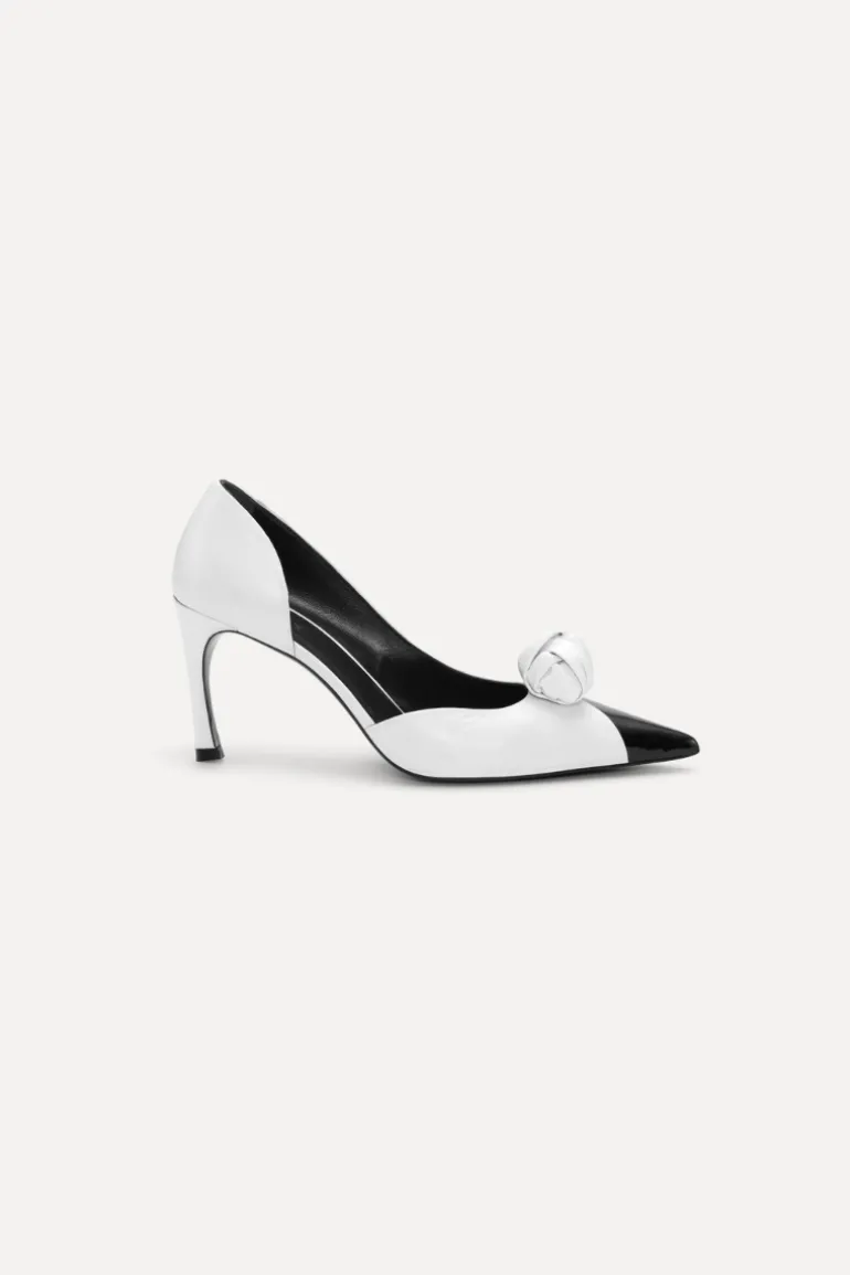 Leather Knot Pump Bright White