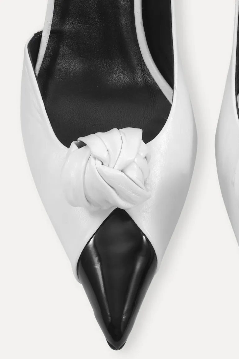 Leather Knot Pump Bright White