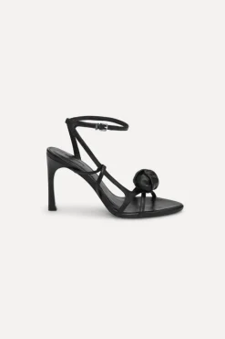 Leather Knot Sandal Black