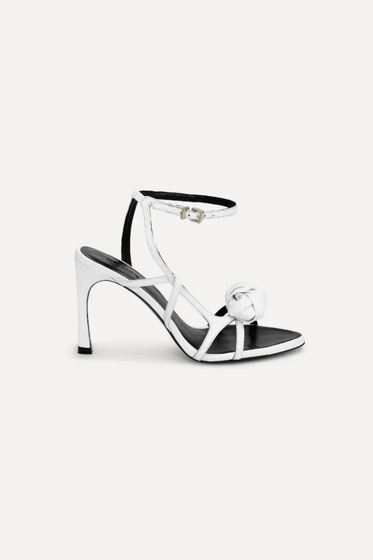 Leather Knot Sandal Bright White