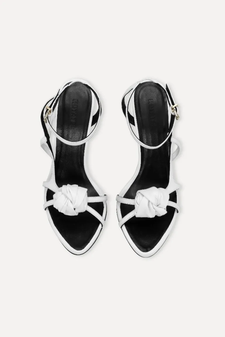 Leather Knot Sandal Bright White