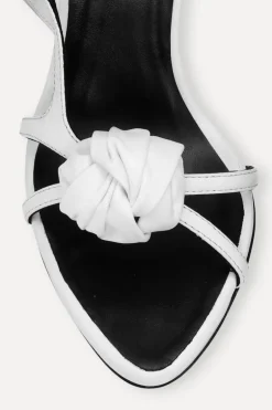 Leather Knot Sandal Bright White