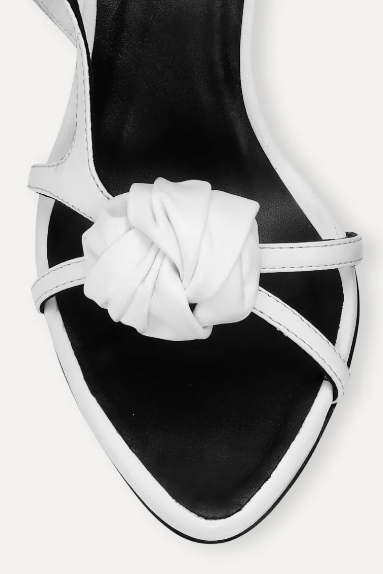 Leather Knot Sandal Bright White