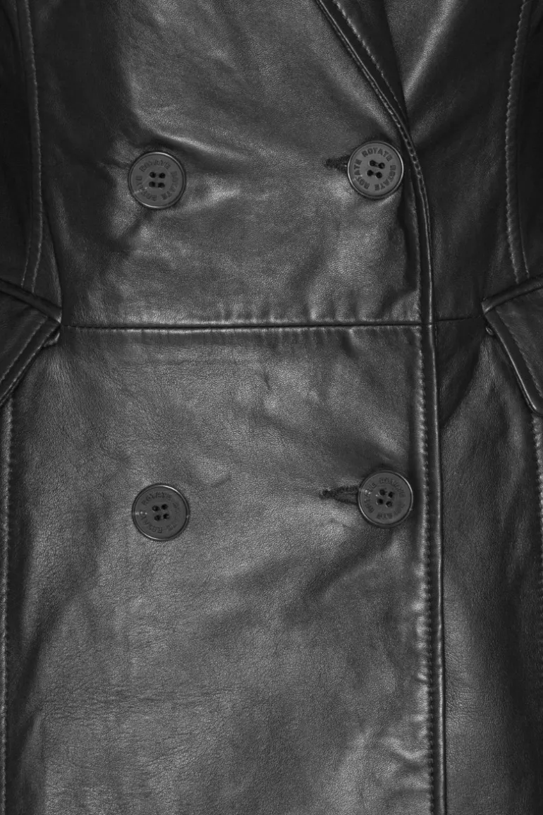 Leather Long Coat Black