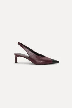 Leather Slingback Pump Burgundy