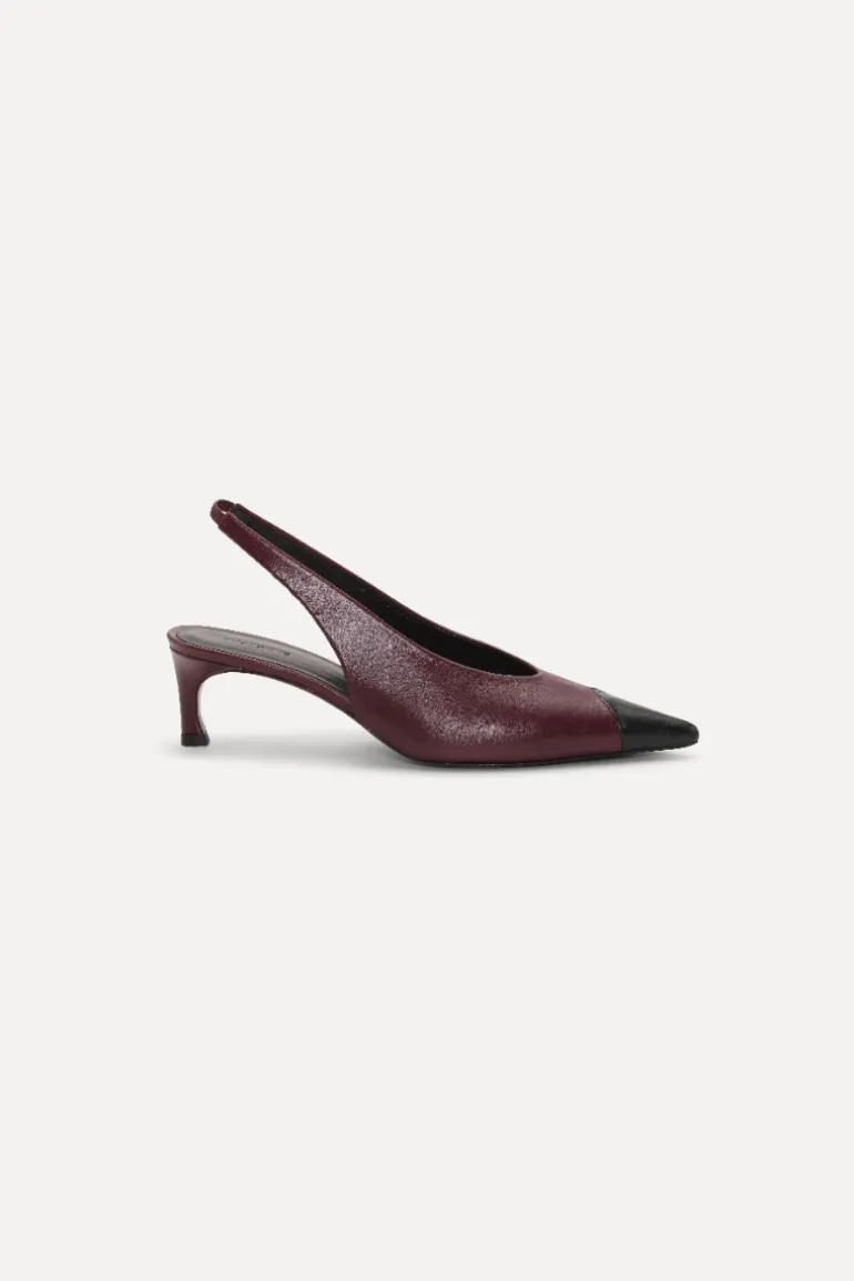 Leather Slingback Pump Burgundy