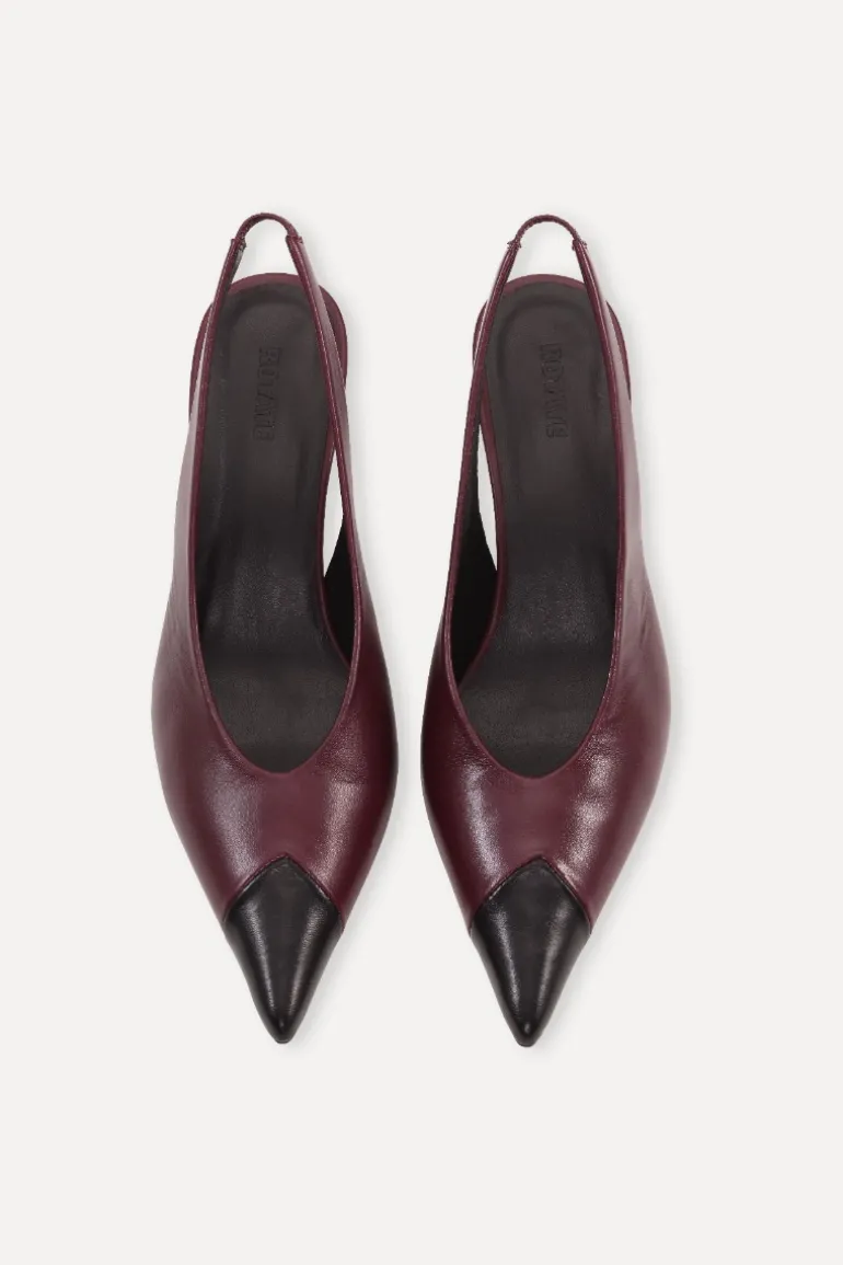 Leather Slingback Pump Burgundy