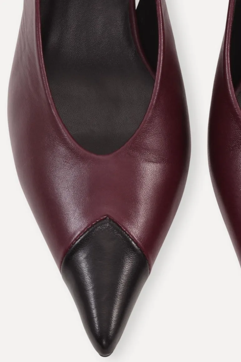 Leather Slingback Pump Burgundy