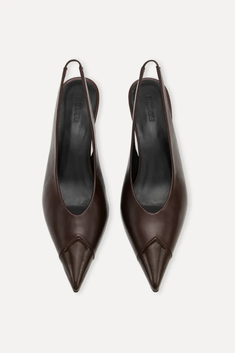 Leather Slingback Pump Chocolate Brown