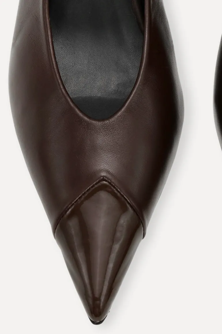 Leather Slingback Pump Chocolate Brown