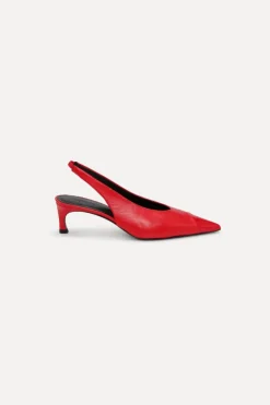 Leather Slingback Pump Red
