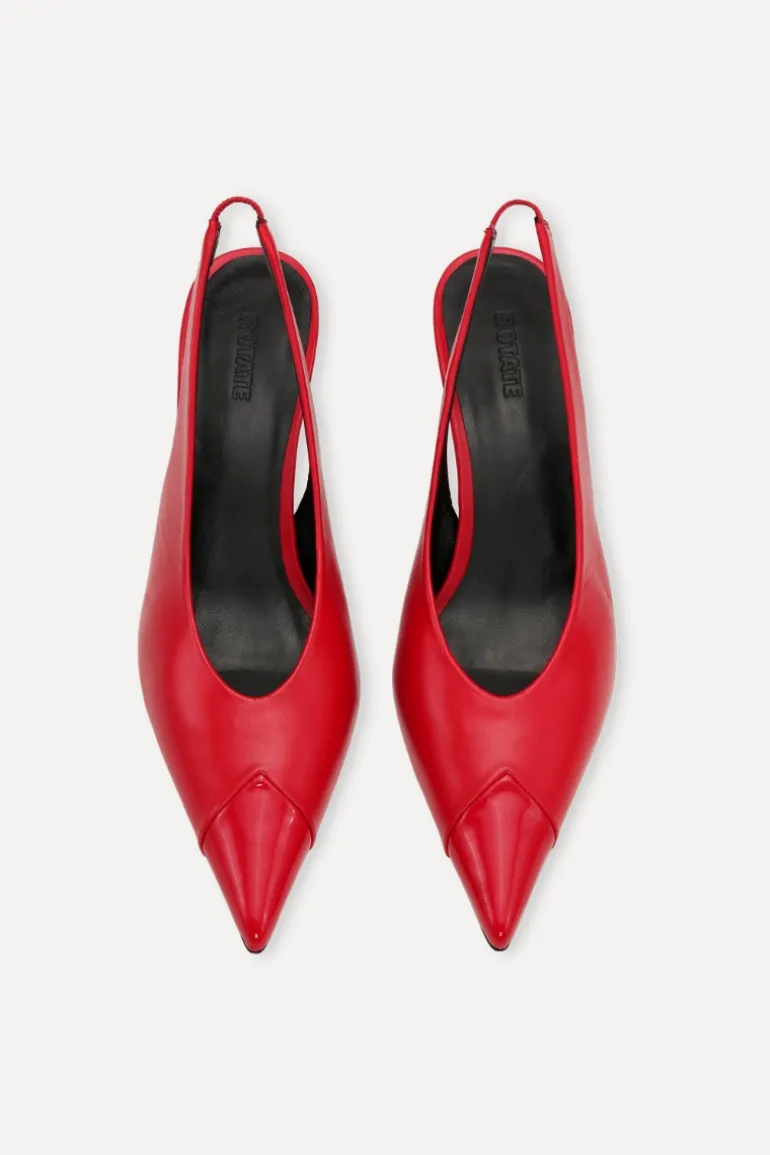 Leather Slingback Pump Red