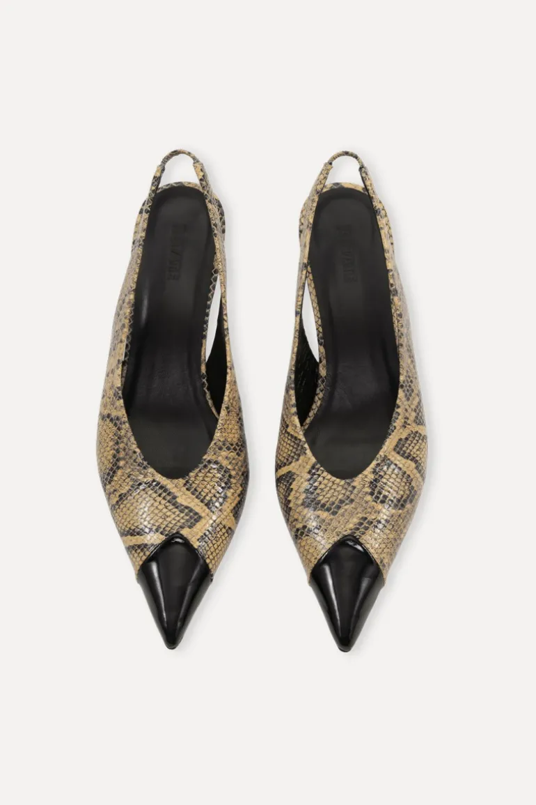 Leather Slingback Pump Snake