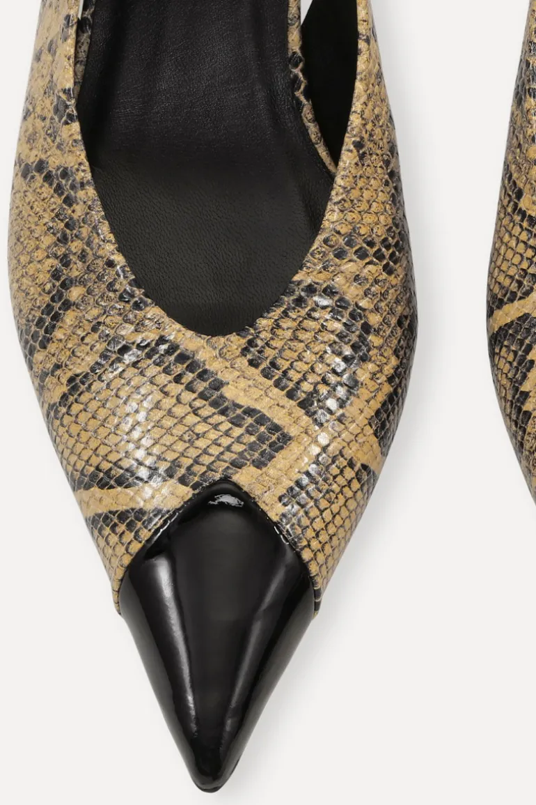 Leather Slingback Pump Snake