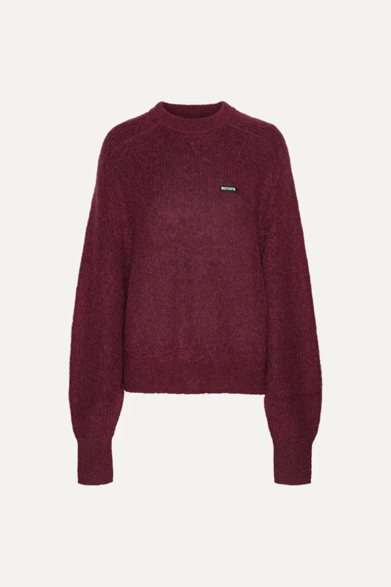 Light Knit Logo Sweater Bordeaux
