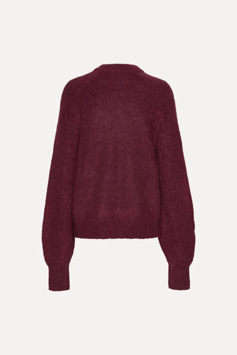 Light Knit Logo Sweater Bordeaux