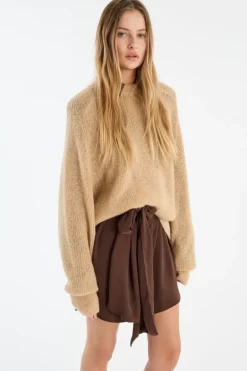 Light Knit Logo Sweater Beige