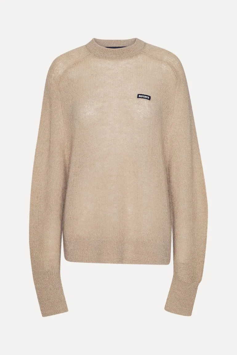 Light Knit Logo Sweater Beige