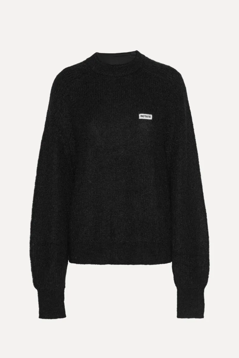 Light Knit Logo Sweater Black