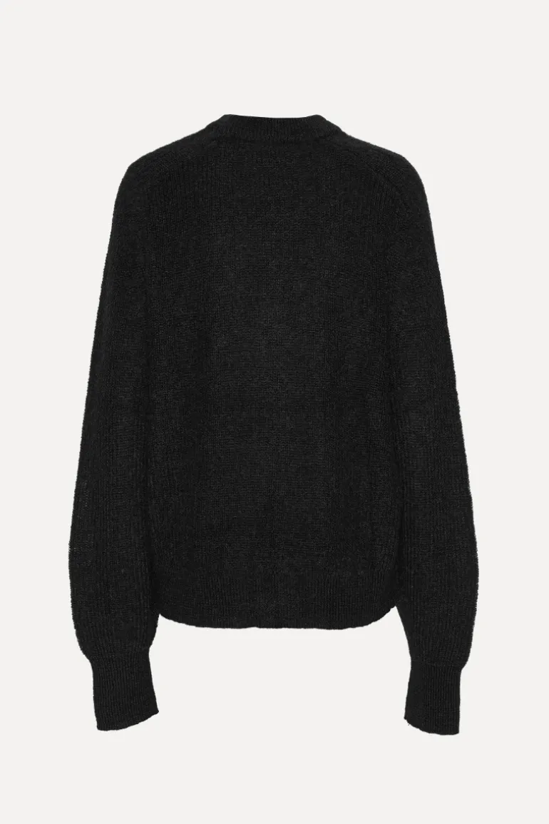 Light Knit Logo Sweater Black
