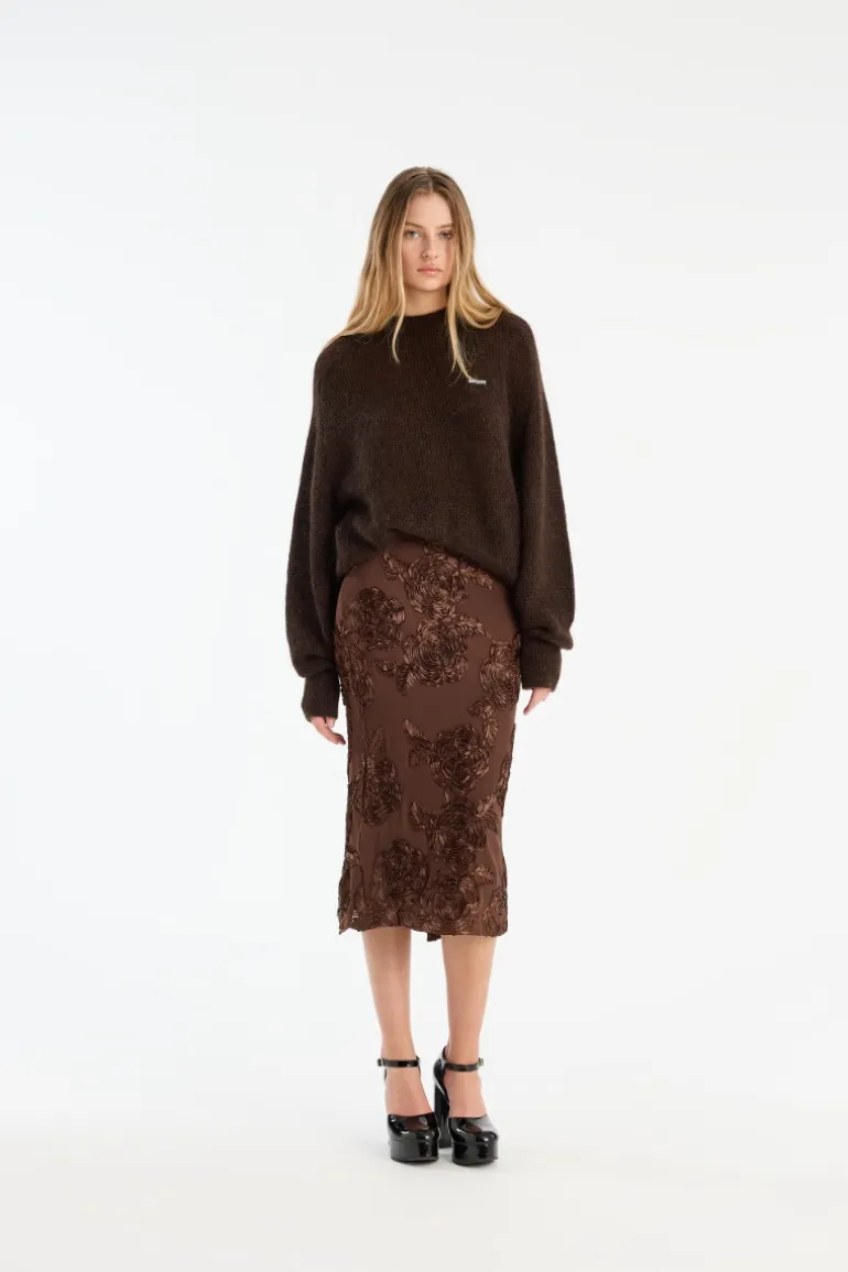 Light Knit Logo Sweater Dark Brown