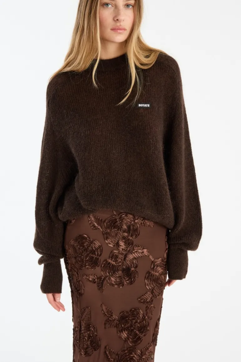 Light Knit Logo Sweater Dark Brown