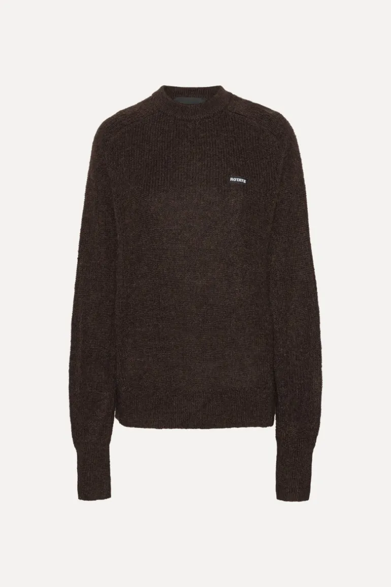 Light Knit Logo Sweater Dark Brown