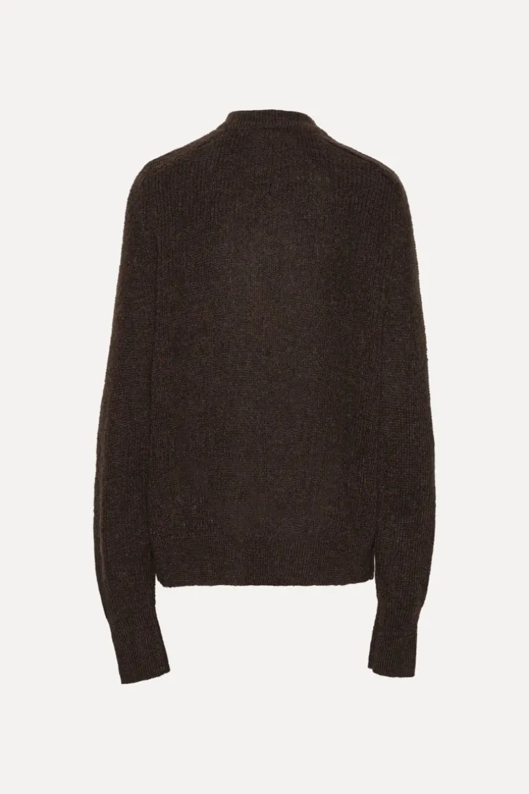 Light Knit Logo Sweater Dark Brown