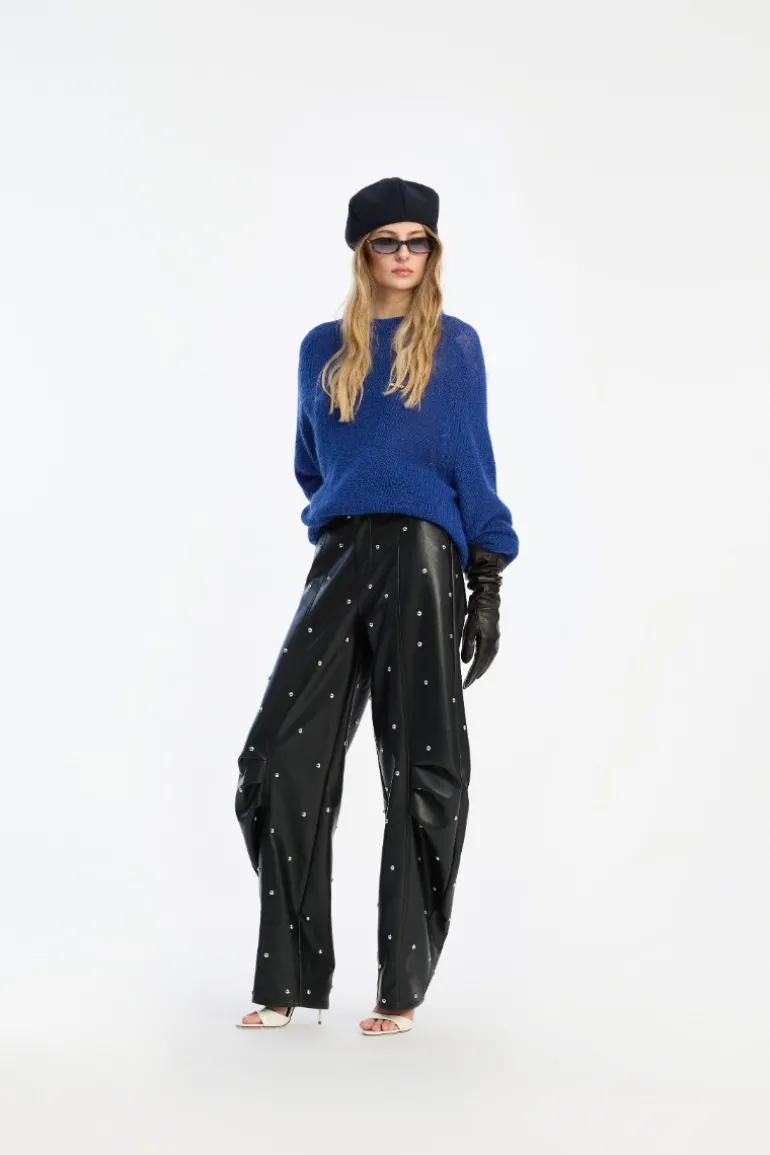 Light Knit Logo Sweater Dark Blue