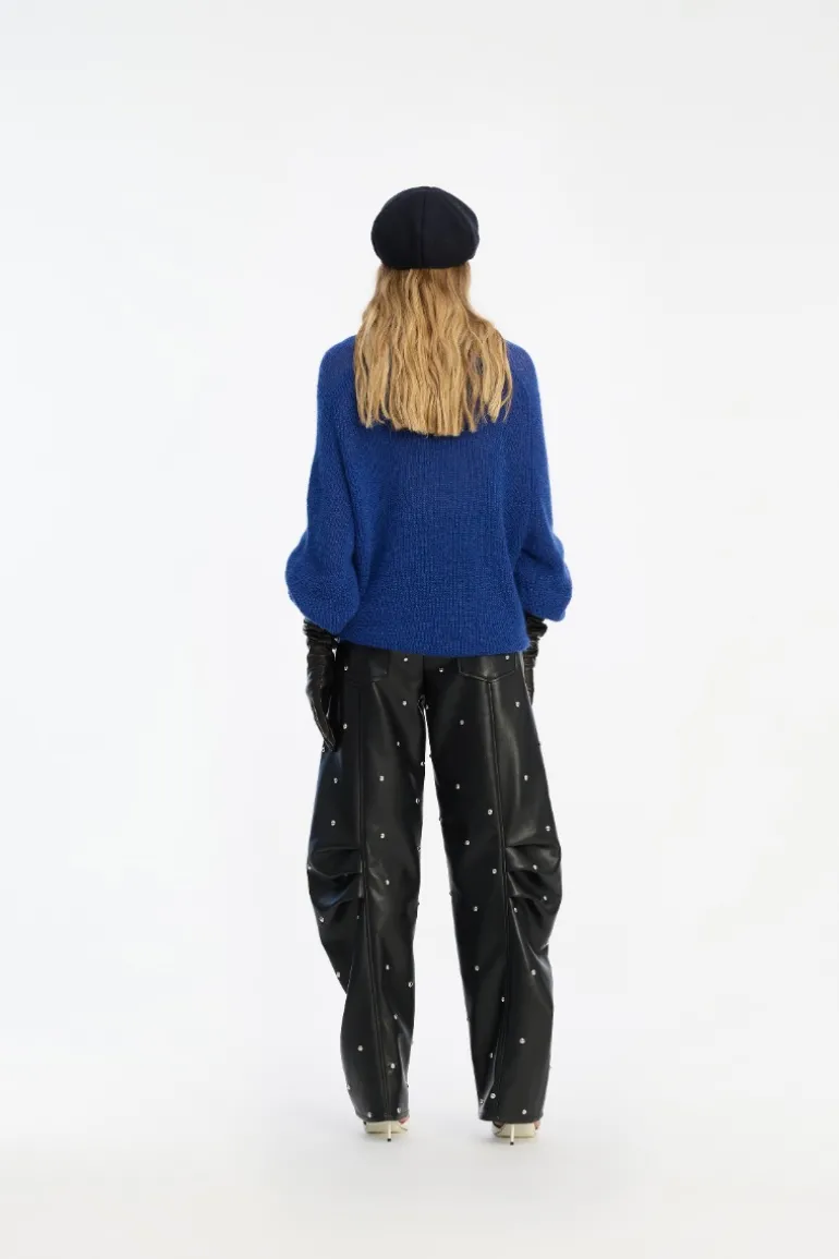 Light Knit Logo Sweater Dark Blue