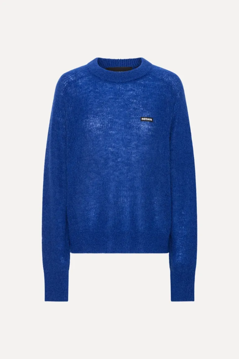 Light Knit Logo Sweater Dark Blue