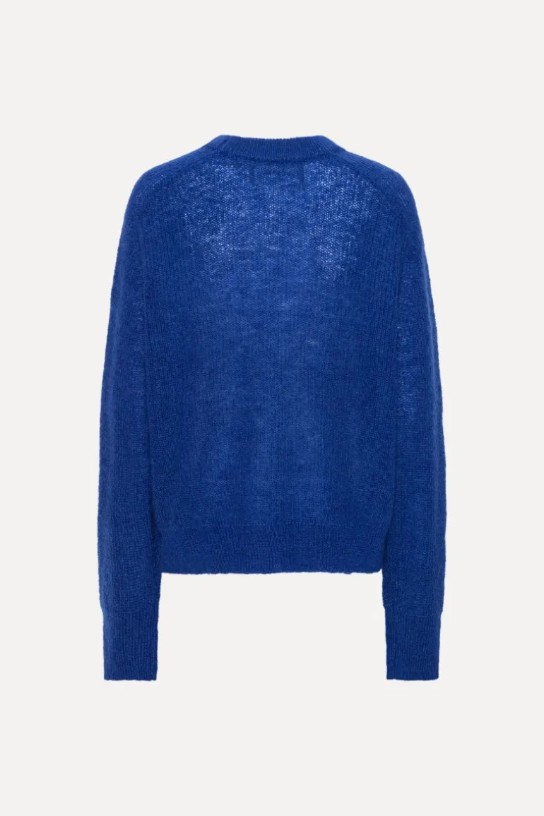 Light Knit Logo Sweater Dark Blue