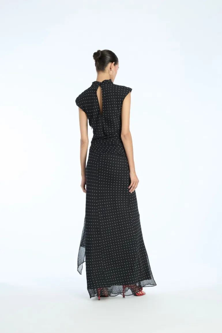 Long Dress W. Tie Black