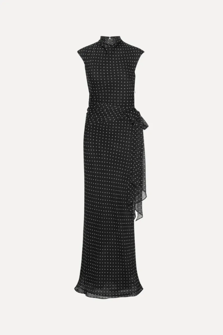 Long Dress W. Tie Black