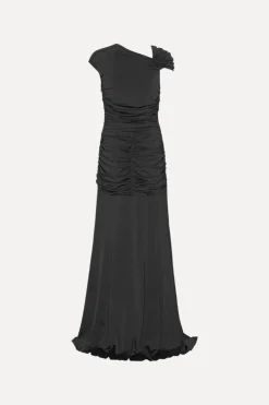 Maxi Asymmetric Dress Black