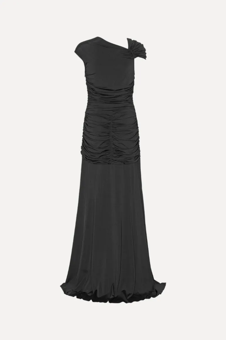 Maxi Asymmetric Dress Black