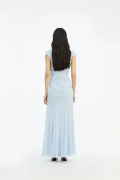 Maxi Asymmetric Dress Light Blue