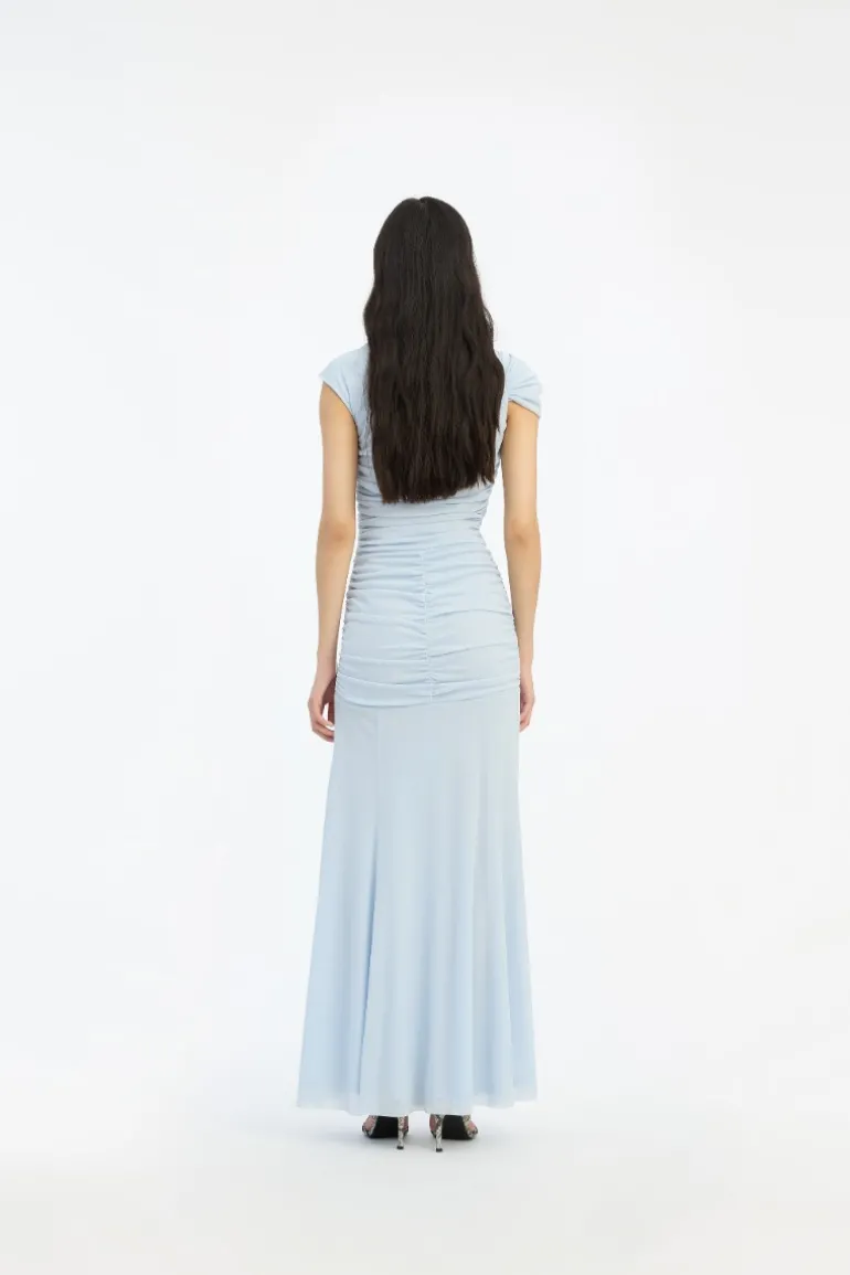 Maxi Asymmetric Dress Light Blue