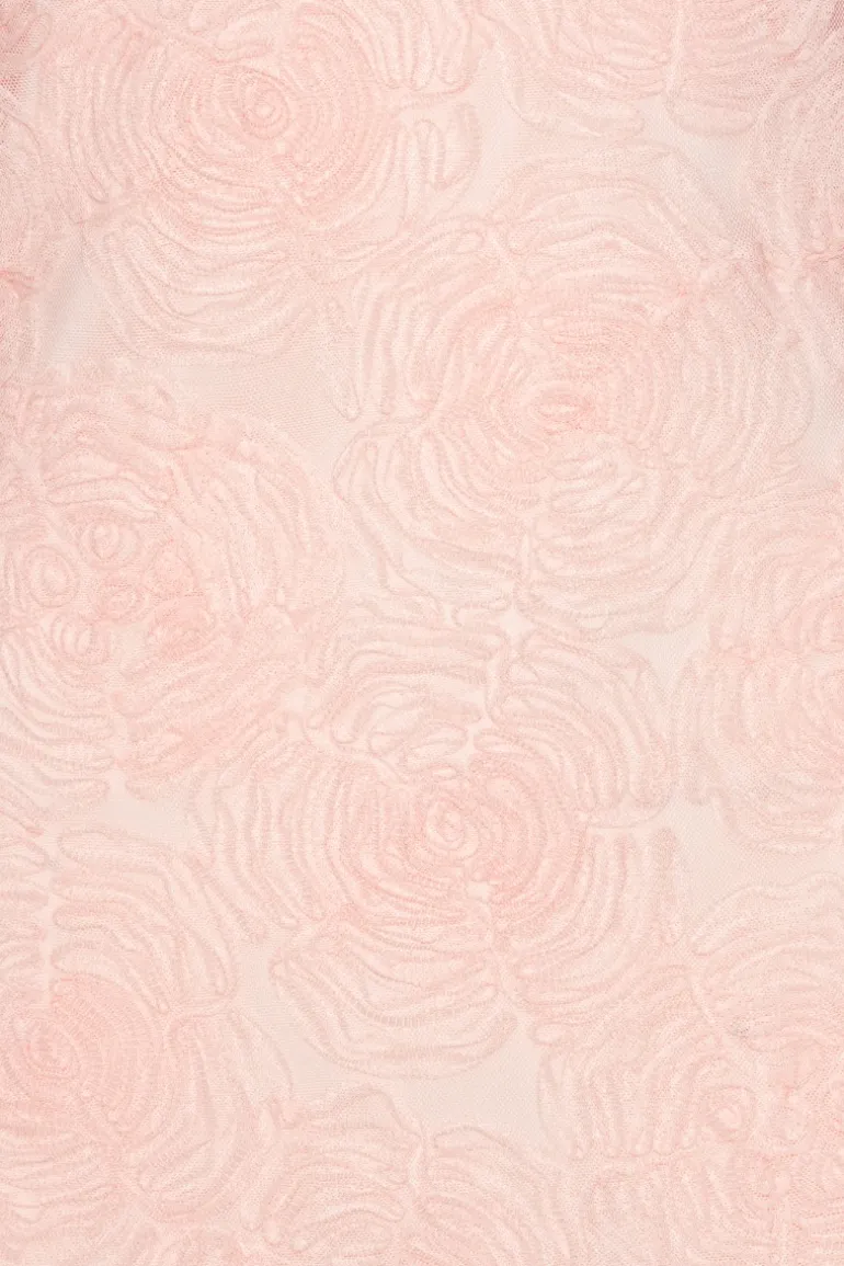 Mesh Frill Mini Dress Light Pink