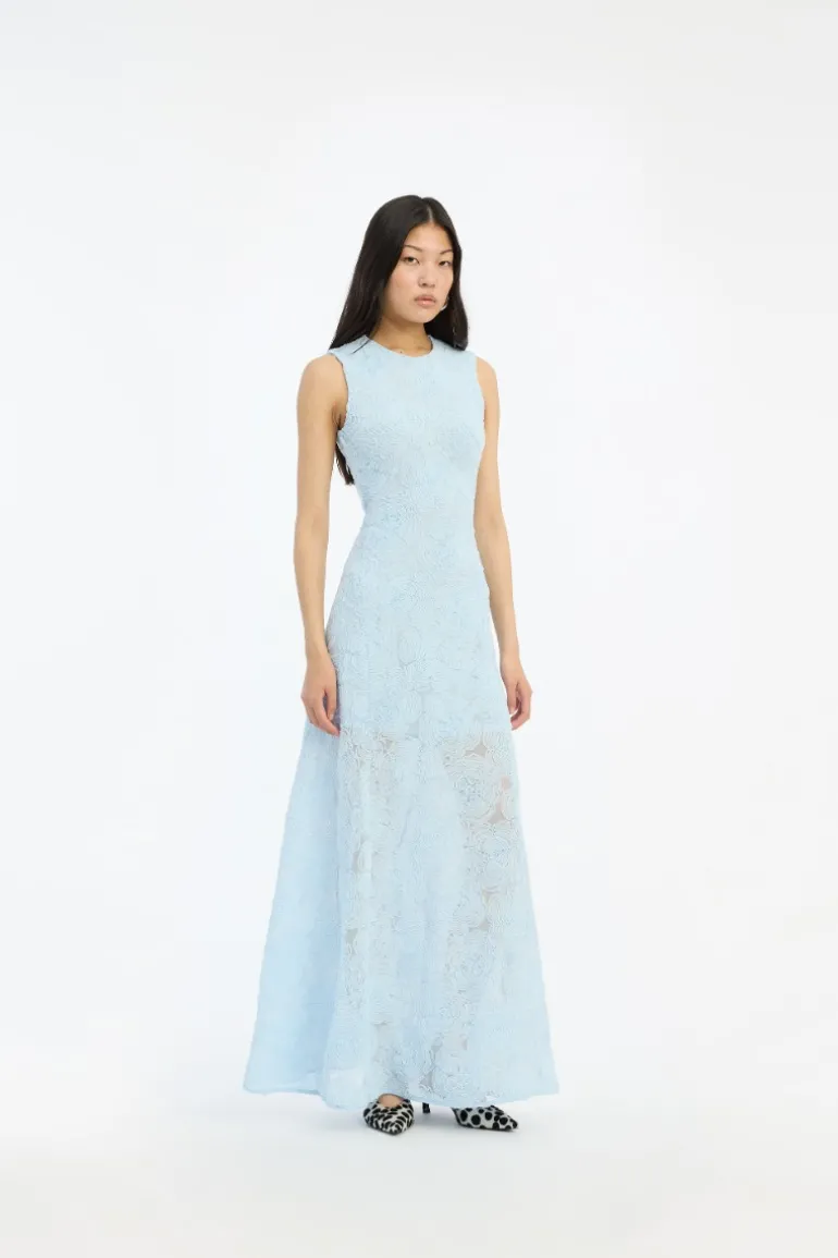 Mesh Maxi Dress Blue