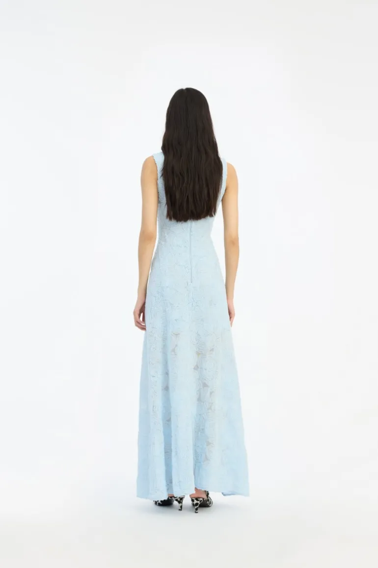 Mesh Maxi Dress Blue
