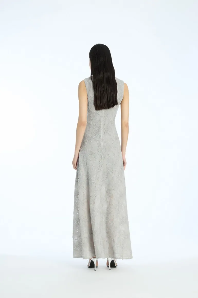 Mesh Maxi Dress Grey Violet