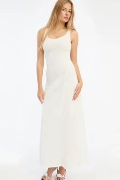 Mesh Maxi Dress White