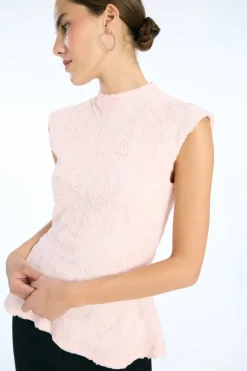Mesh Sleeveless Top Light Pink