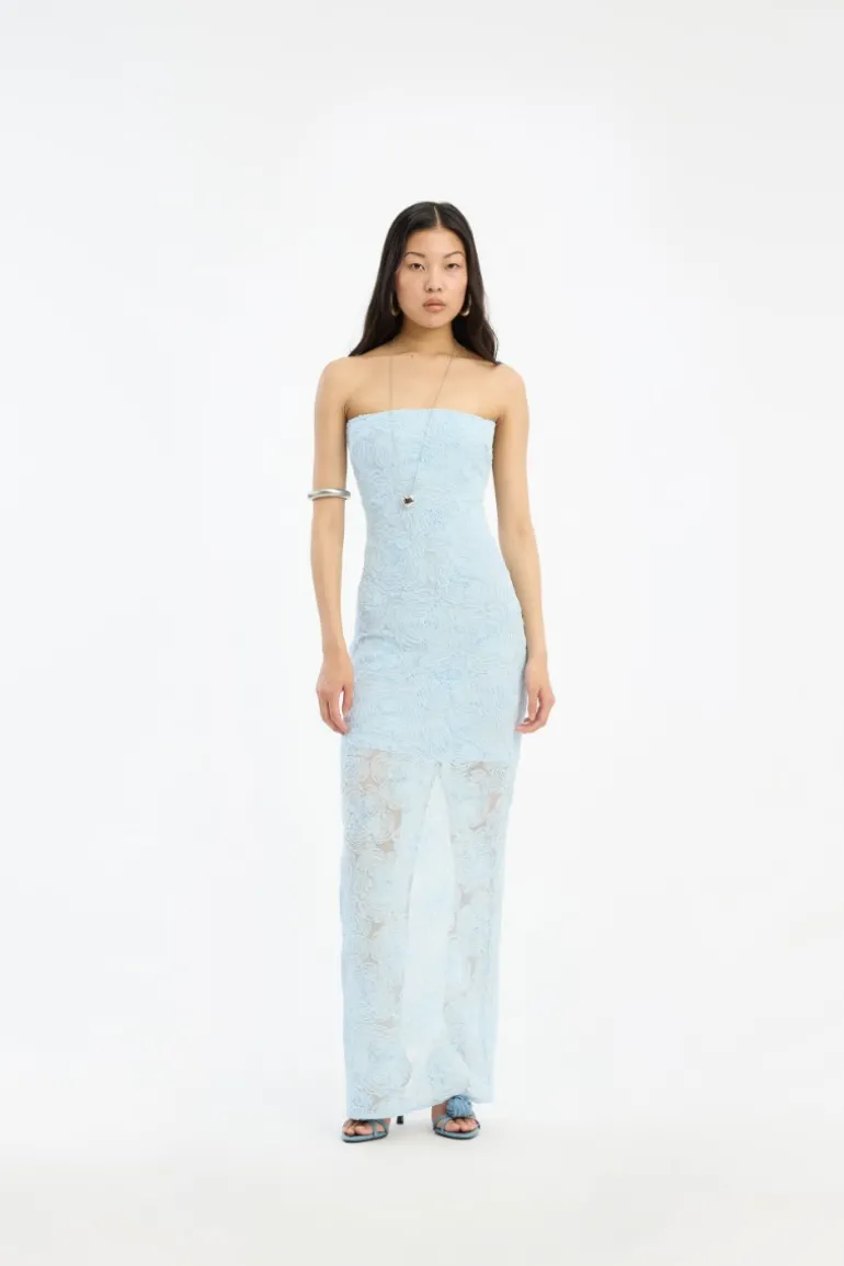 Mesh Tube Dress Blue